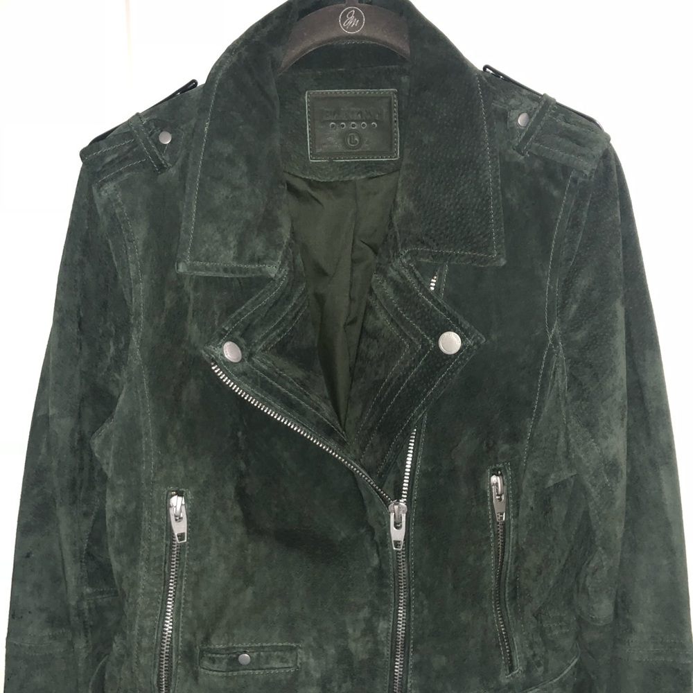 BLANKNYC  Emerald Green Suede Moto Jacket.